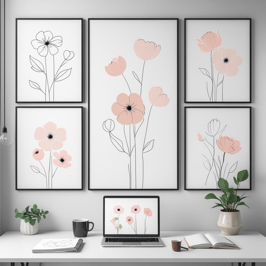 Minimalist Floral Posters